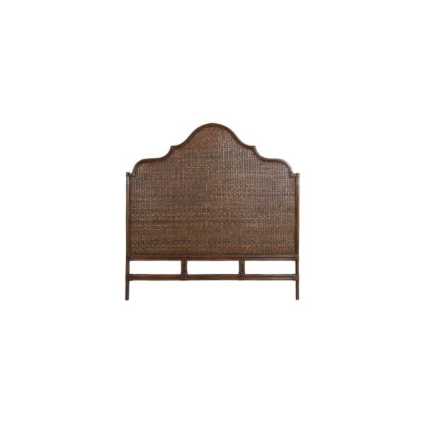 A brown headboard with a wooden frame.