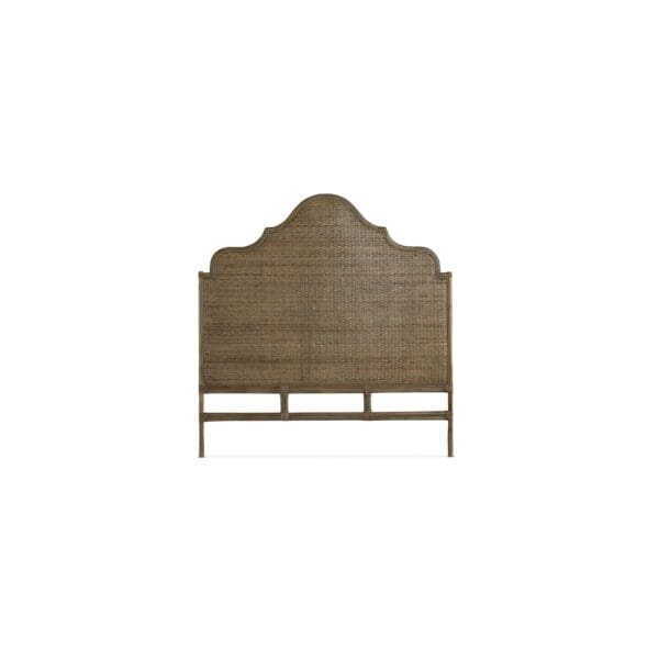 A headboard with a wooden frame and a white background